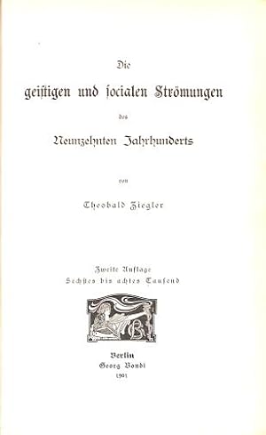 Seller image for Die Geistigen und Socialen Stromungen des Neunzehnten Jahrhunderts for sale by WeBuyBooks