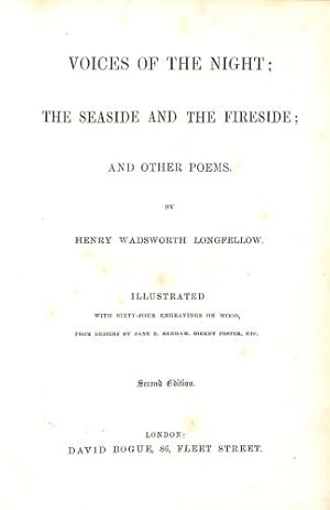 Bild des Verkufers fr Voices of the Night; The Seaside and the Fireside; And Other Poems zum Verkauf von WeBuyBooks