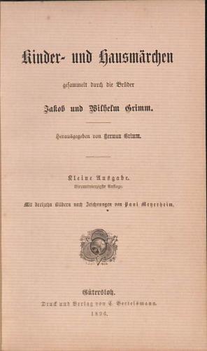 Seller image for Kinder- und Hausmrchen gesammelt durch die Brder Jacob und Wilhelm Grimm for sale by WeBuyBooks