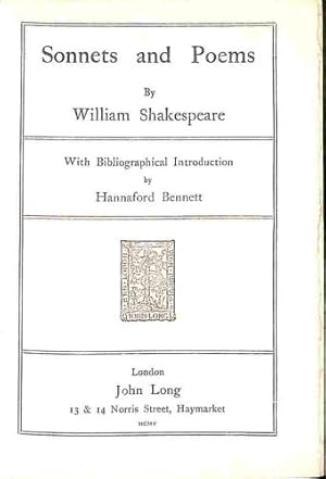 Bild des Verkufers fr Sonnets and Poems [.] With Bibliographical Introduction by Hannaford Bennett (Carlton Classics) zum Verkauf von WeBuyBooks