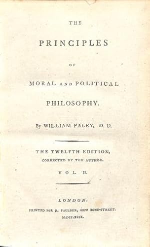 Bild des Verkufers fr The principals of moral and political philosophy (Twelfth edition Volume II) zum Verkauf von WeBuyBooks