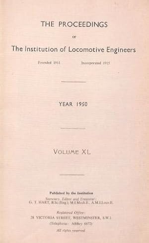 Bild des Verkufers fr Journal of the Institution of Locomotive Engineers Vol. 40 (XL) 1950 zum Verkauf von WeBuyBooks