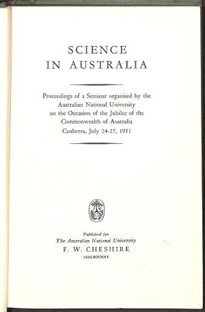 Bild des Verkufers fr Science in Australia - Proceedings of a Seminar zum Verkauf von WeBuyBooks