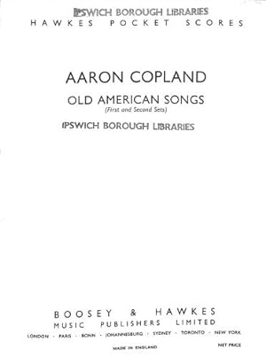 Bild des Verkufers fr Aaron Copland Old American Songs (First and Second Sets) zum Verkauf von WeBuyBooks