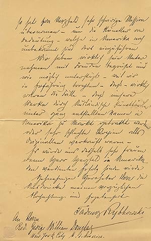 1886 German Manuscript Letter about Art from Polish Artist Tadeusz Rybkowski to Rev George Willia...