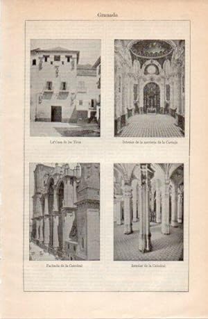 Imagen del vendedor de LAMINA V40050: La Casa de los Tiros y Catedral en Granada a la venta por EL BOLETIN