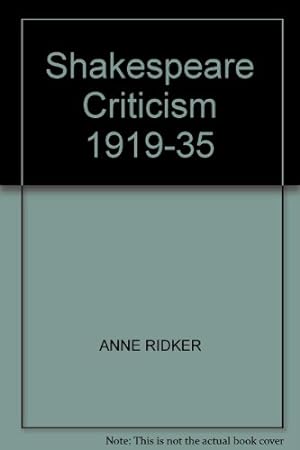 Seller image for Shakespeare Criticism 1919-35 for sale by Ammareal