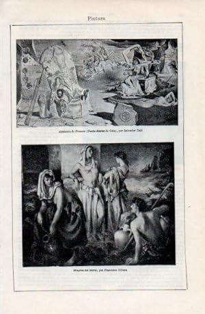 Bild des Verkufers fr LAMINA V40197: Apoteosis de Homero por Dali y Mujeres del litoral por Ribera zum Verkauf von EL BOLETIN