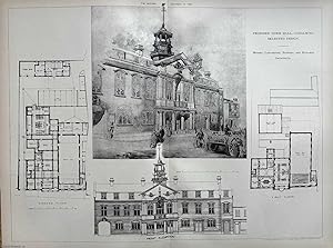 Seller image for 1898 : Proposed Town Hall, Godalming, Selected Design. Messrs. Lanchester, Stewart and Rickards, Architects. An original page from The Builder. An Illustrated Weekly Magazine, for the Architect, Engineer, Archaeologist, Constructor, & Art-Lover. for sale by Cosmo Books