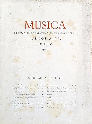 Seller image for Revista MUSICA. Resea informativa internacional for sale by Chaco 4ever Books