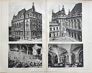 Seller image for 1898 : Illustrations of Hamburg Town Hall. Herr Grotjan, Architect. An original page from The Builder. An Illustrated Weekly Magazine, for the Architect, Engineer, Archaeologist, Constructor, & Art-Lover. for sale by Cosmo Books