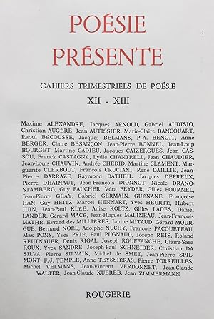 Image du vendeur pour Posie prsente. Cahiers trimestriels de posie. NXII-XIII, octobre 1974. mis en vente par Le Livre  Venir