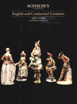 English And Continental Ceramics, lot #s 1-435, sale # 5541; sale date December 9, 1986