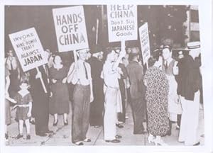 Protest Imperialist Expanision by Japan, 1937. Pickets protest aggresson toward China at the Japa...