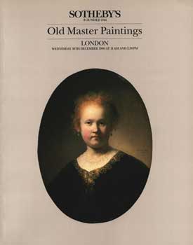 Old Master Paintings, lot #s 1-249, sale # 7091; sale date December 10, 1986