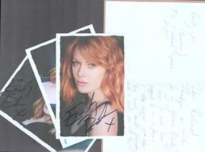 Thank you card and portraits of Emily Beecham (Actress).