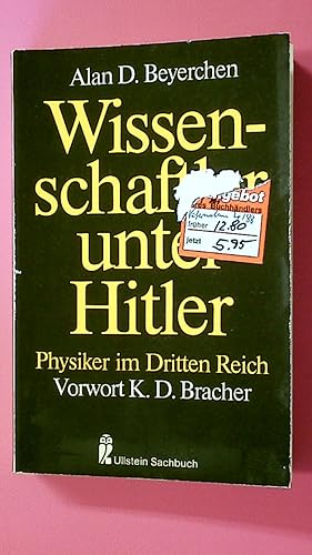Seller image for WISSENSCHAFTLER UNTER HITLER. Physiker im Dritten Reich for sale by Butterfly Books GmbH & Co. KG