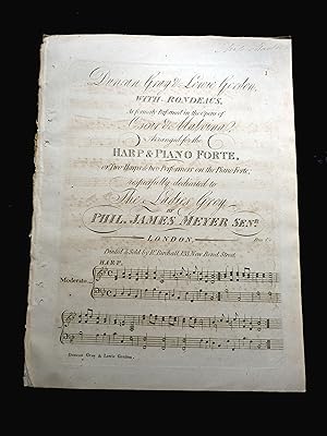 Immagine del venditore per Duncan Gray & Lewis Gordon, with Rondeaus, as formerly Performed in the Opera of Oscar and Malvina, Arranged for the Harp or Piano Forte or Two Harps & Two Performers on the Piano Forte venduto da Cox & Budge Books, IOBA