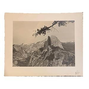 Vintage Gelatin Silver Photograph of Half Dome in Yosemite Valley