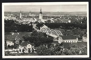 Ansichtskarte Wels, Ortsansicht mit Brücke