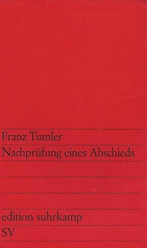 Seller image for Nachprfung eines Abschieds : Erzhlung. edition suhrkamp ; 57 for sale by Schrmann und Kiewning GbR