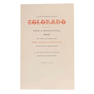 A Souvenir of Early Colorado [Cover Title]