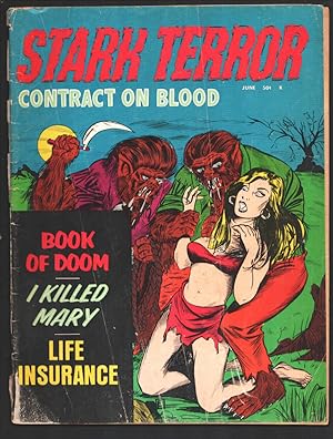 Seller image for Stark Terror #4 1971-Werewolf attack cover-Ax Murders-skulls-'Contract in Blood'-Pre-code type horror comics-FR for sale by DTA Collectibles