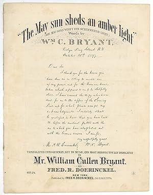 Bild des Verkufers fr [Sheet music]: The May Sun Sheds an Amber Light (OP. 29) zum Verkauf von Between the Covers-Rare Books, Inc. ABAA