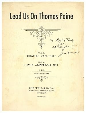 Seller image for [Sheet music]: Lead Us On Thomas Paine for sale by Between the Covers-Rare Books, Inc. ABAA