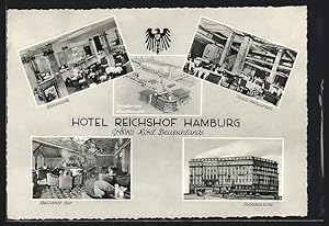 Immagine del venditore per Ansichtskarte Hamburg-St.Georg, Hotel Reichshof-Hotelhalle, Stadt-Restaurant, Reichshof-Bar, Seitenansicht venduto da Bartko-Reher