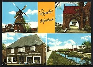 Seller image for Ansichtskarte Remels, Windmhle, Buchdruckerei J. Meeuw for sale by Bartko-Reher