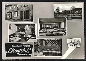 Ansichtskarte Bammental b. Heidelberg, Fünf Ansichten vom Gasthaus-Pension Elsenztal