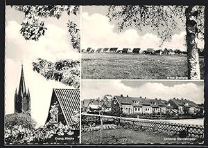 Ansichtskarte Tostedt, Neue Siedlung, Evang. Kirche, Siedlung Düvelshöpen