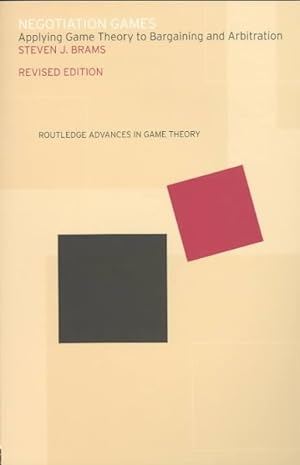 Immagine del venditore per Negotiation Games : Applying Game Theory to Bargaining and Arbitration venduto da GreatBookPrices