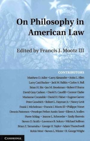 Seller image for On Philosophy in American Law for sale by GreatBookPrices