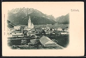 Cartolina Toblach, Ortsansicht aus der Vogelschau