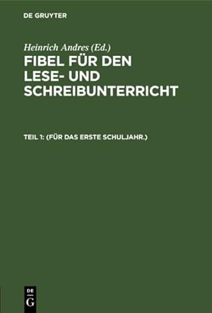 Seller image for Fr Das Erste Schuljahr.) -Language: german for sale by GreatBookPrices