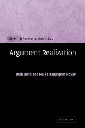 Seller image for Argument Realization for sale by GreatBookPricesUK