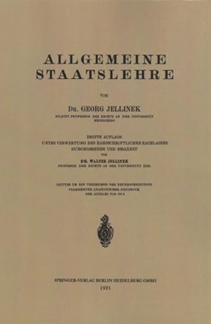 Bild des Verkufers fr Allgemeine Staatslehre -Language: german zum Verkauf von GreatBookPricesUK