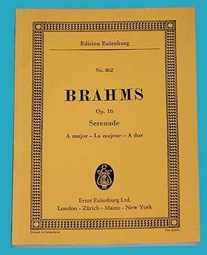 Brahms Op. 16 - Serenade A mjor A dur - Edition Eulenburg No. 862 ---