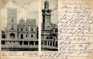 Ansichtskarte / Postkarte Paris Frankreich, Weltausstellung 1900, Pavillons von Spanien und Monaco