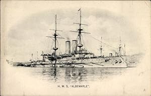 Ansichtskarte / Postkarte Britisches Kriegsschiff, H.M.S. Albemarle