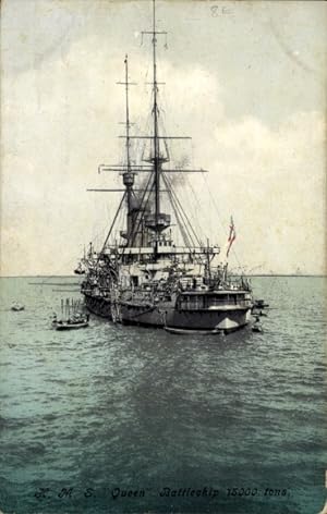 Ansichtskarte / Postkarte Britisches Kriegsschiff, H.M.S. Queen