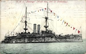 Ansichtskarte / Postkarte Britisches Kriegsschiff, HMS Revenge