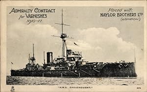 Ansichtskarte / Postkarte Britisches Kriegsschiff, HMS Dreadnought