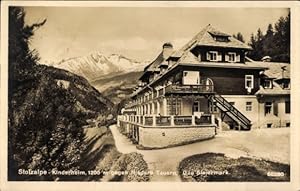 Bild des Verkufers fr Ansichtskarte / Postkarte Steiermark, Stolzalpe, Kinderheim gegen Niedere Tauern zum Verkauf von akpool GmbH