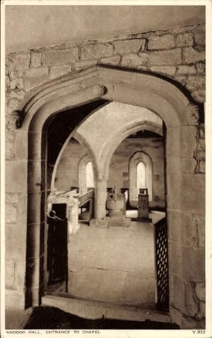 Ansichtskarte / Postkarte Bakewell Derbyshire England, Haddon Hall, Eingang zur Kapelle