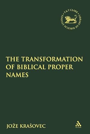 Seller image for Transformation of Biblical Proper Names for sale by GreatBookPrices