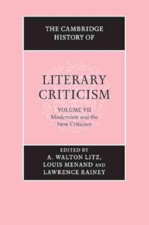 Imagen del vendedor de Cambridge History of Literary Criticism : Modernism and the New Criticism a la venta por GreatBookPrices