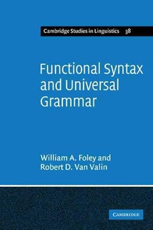 Imagen del vendedor de Functional Syntax and Universal Grammar a la venta por GreatBookPrices